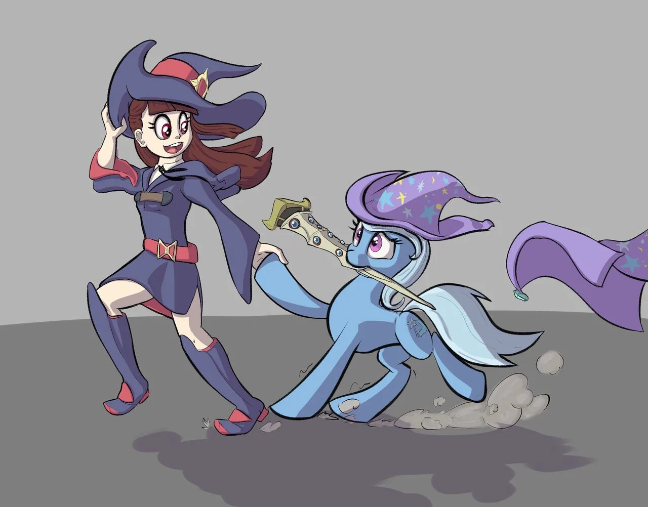 Трикси человек арты. Трикси человек. My little Witch Academia MLP.