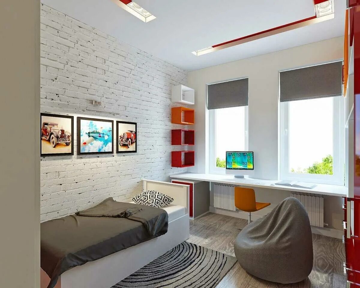 Интерьер комнаты для молодого человека 12 кв. Интерьер детской для мальчика. Ремонт в комнате подростка мальчика. Комнаты для подростков. Детская для мальчика хрущевка.