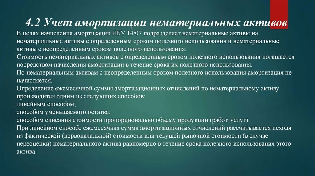 Пбу нематериальные активы 2023. Учет амортизации нематериальных. Учет амортизации НМА. Методы начисления амортизации НМА. Учет нематериальных активов.