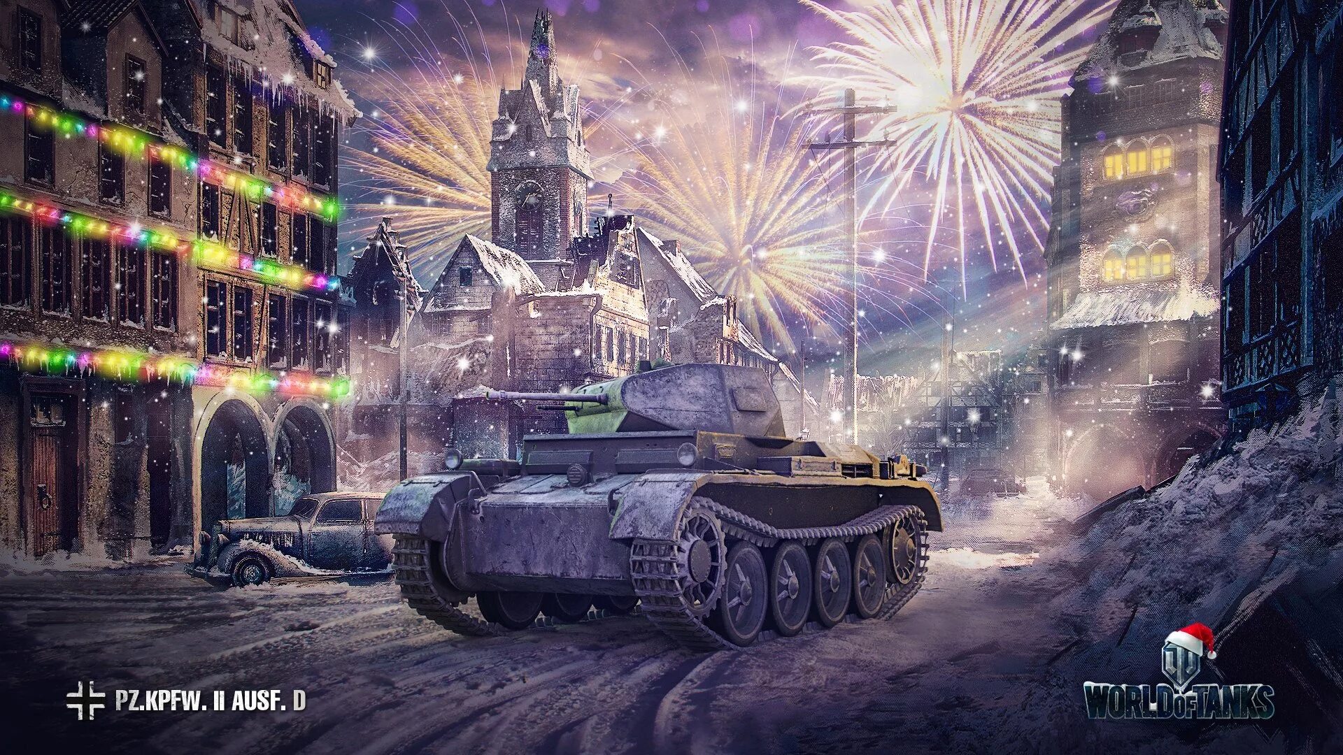 Ворлд оф танкс новый. Новогодние танки World of Tanks Blitz. Танки новый год. Арт танки новый год. Обои с танками.