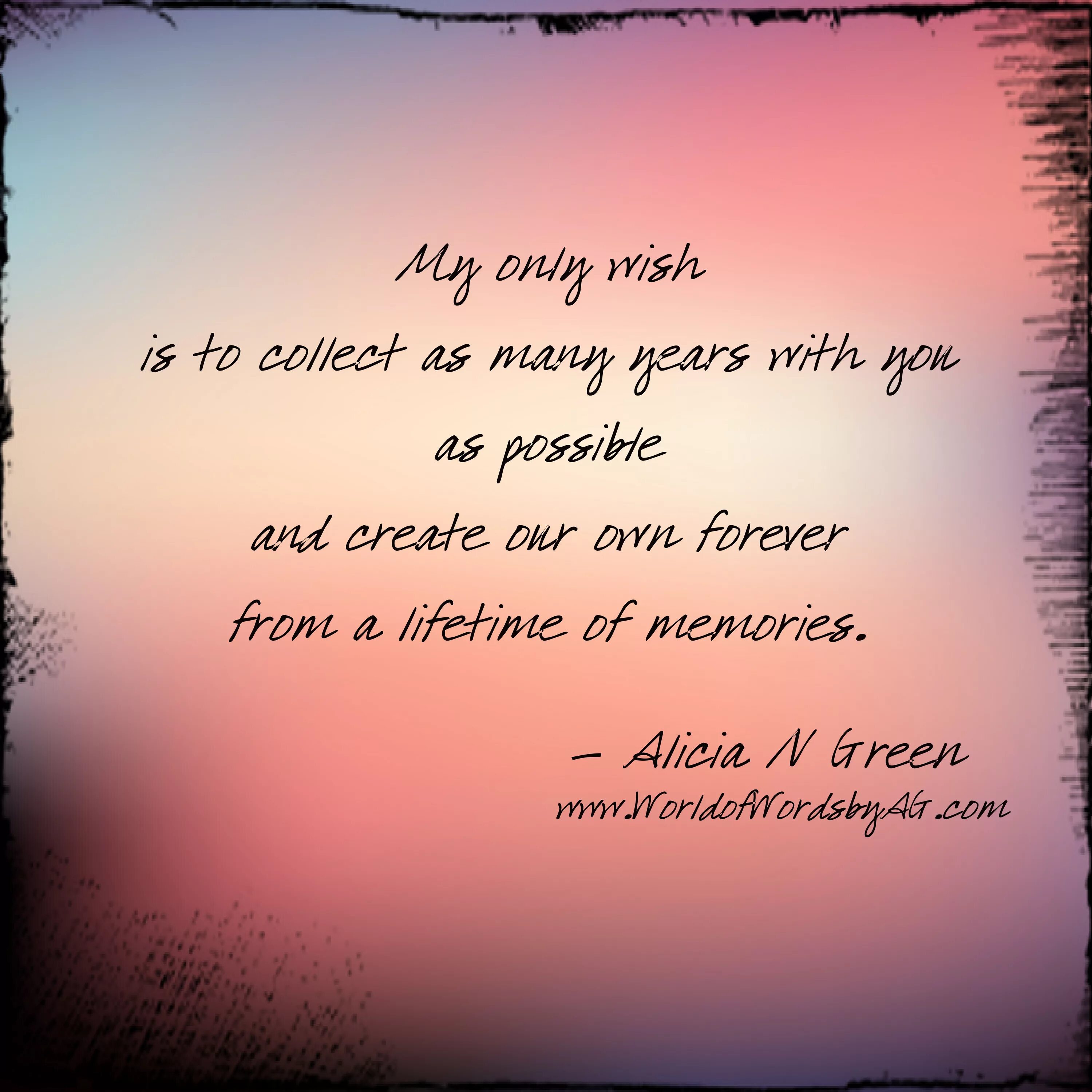 For my only