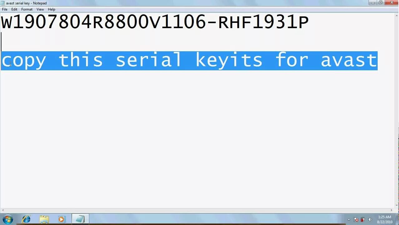 Valid keys