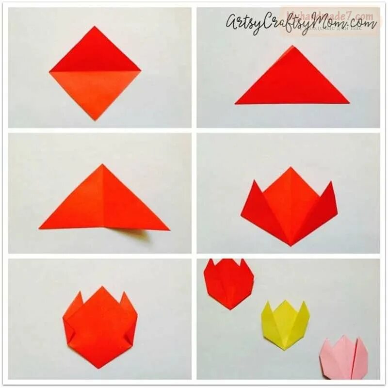 Легкое оригами тюльпан