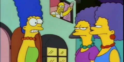 Marge with her sisters Patty and Selma in The Simpsons. 