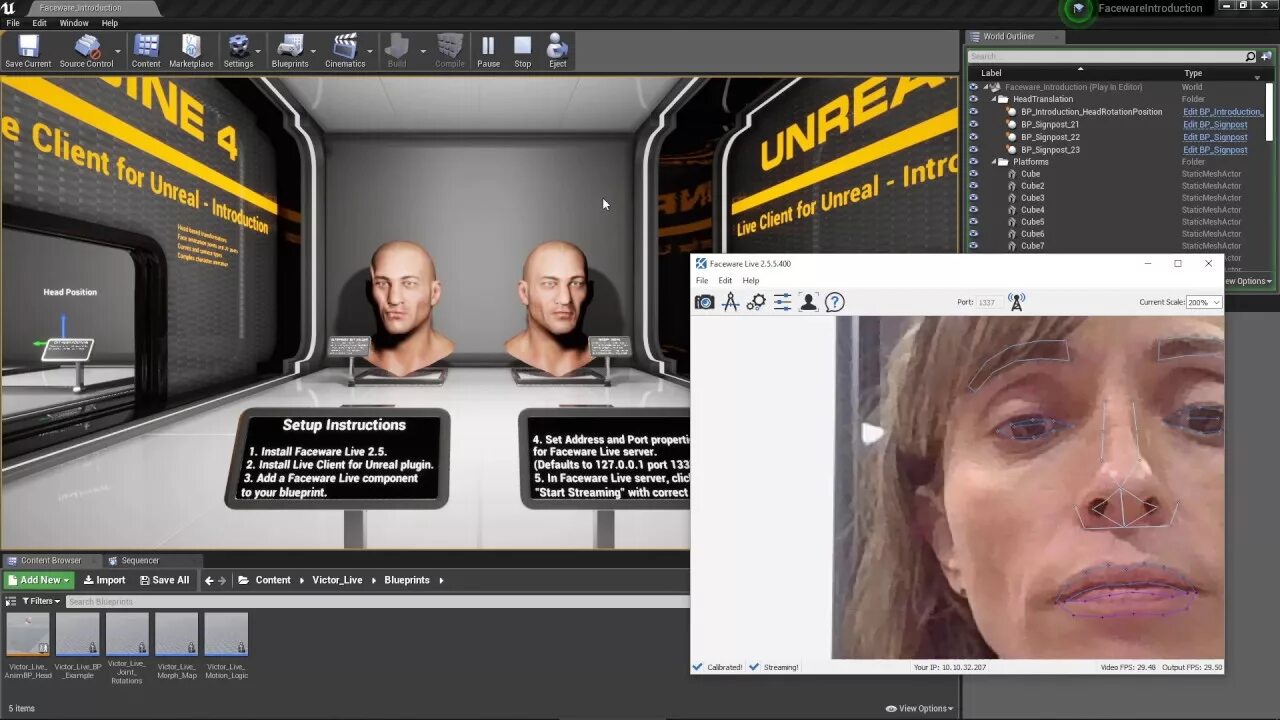 Live clients. Glassbox движок. Live Server. Faceware Studio. UE Motion capture realtime.