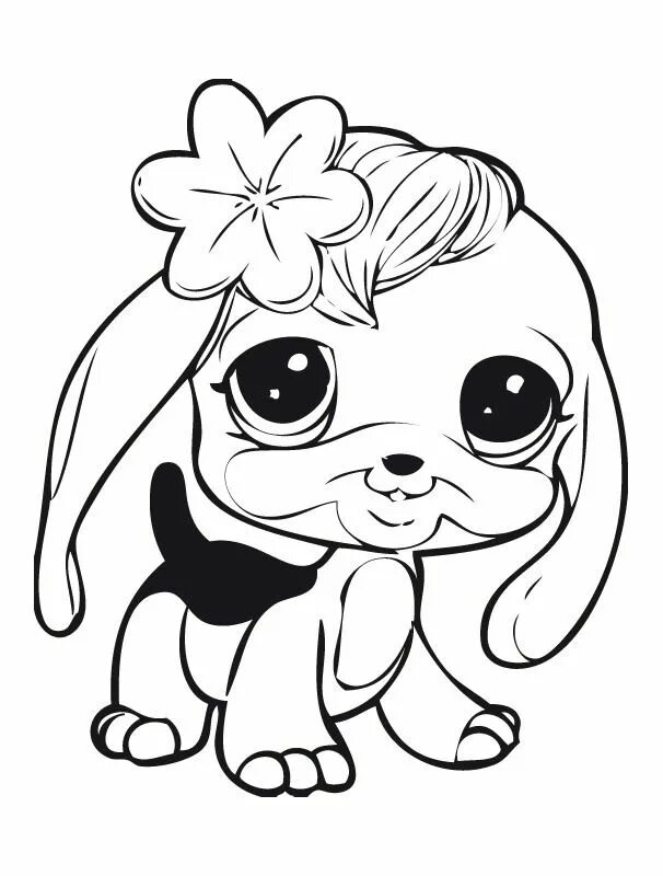 Распечатать раскраску собачку для девочек Dog coloring page, Animal coloring pages, Cat coloring page