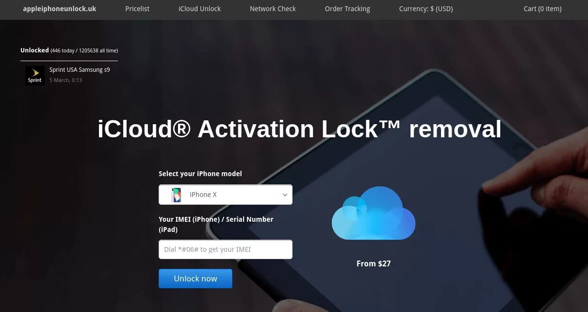 Icloud unlocking tool. Remove activation lock. онлайн разблокировка icloud по imei бесплатно. icloud unlock 1cher.