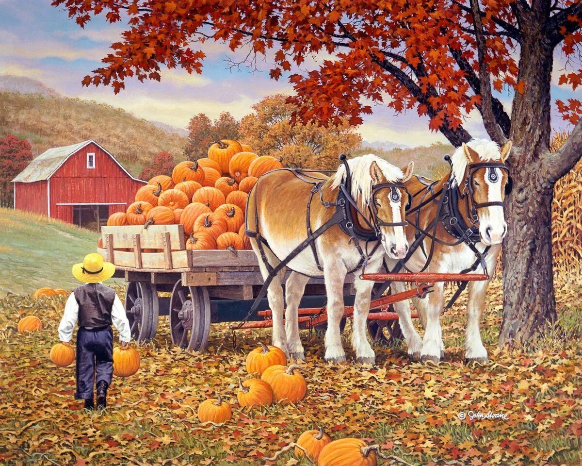 Пошел урожай. Картина в.м.Каратая "на ферме". В М Каратай Золотая рожь. Картина уборка овощей Нищева. Осень сбор урожая.
