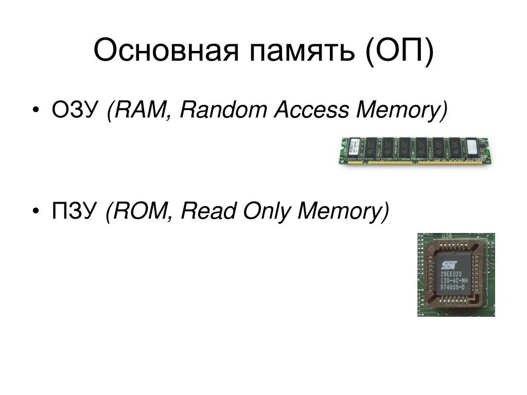 Основная память персонального компьютера. Оперативная память. Кэш-память.ПЗУ.. Модуль ПЗУ Оперативная память. Память ПК ОЗУ И ПЗУ основная. Внутренняя память компьютера Оперативная память кэш память ПЗУ.