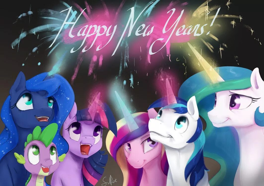 Happy pony. MLP новый год. Пони МЛП на новый год. Новогодние картинки пони. My little Pony новый год.