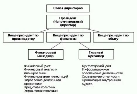 Организационная структура финансового предприятия