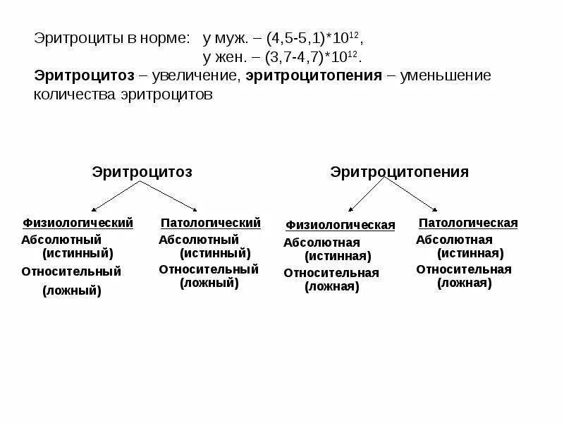Сколько эритроцитов в норме у женщин