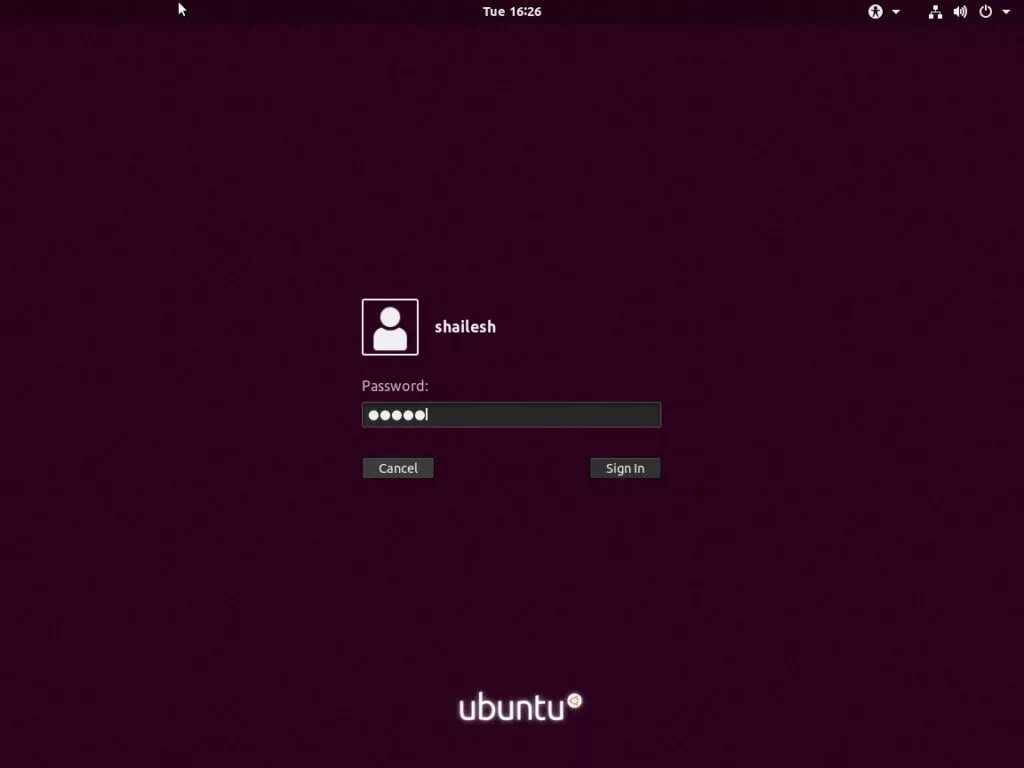 Логин ubuntu