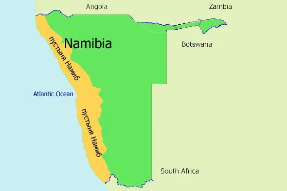 пустыня намиб и сахара на контурной карте