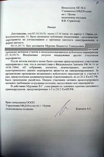 Рапорт образец