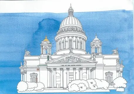Казанский собор нарисовать легко