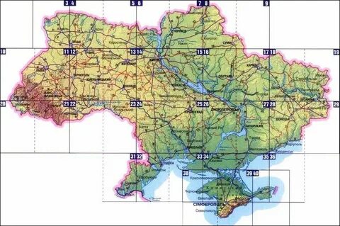 Физическая карта украины