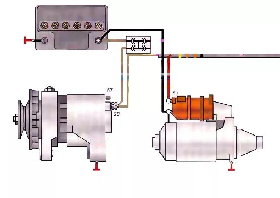 Подключение электростартера. Стартер, Генератор, аккумулятор на ВАЗ 2106. Провод от стартера к аккумулятору ВАЗ 2106. Схема стартера и генератора ВАЗ 2106. Электрическая цепь замок зажигания -стартер,ВАЗ 2107.