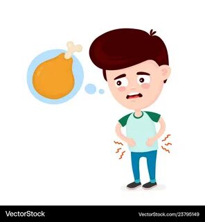 Sad Man Craving Chicken vector image on VectorStock 