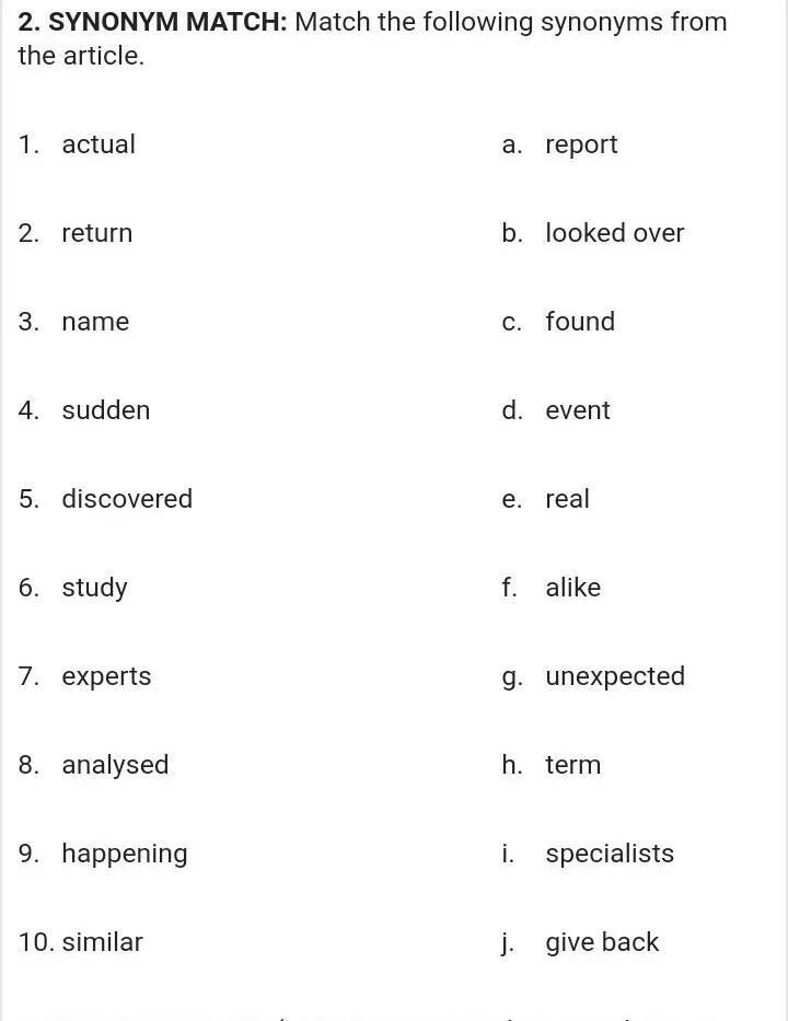 Match the articles a d. Synonym Match Match the following synonyms from the article. 2. Match the following synonyms from the article. Matching synonyms. Match the following 1 процессор 2 клавиатура.