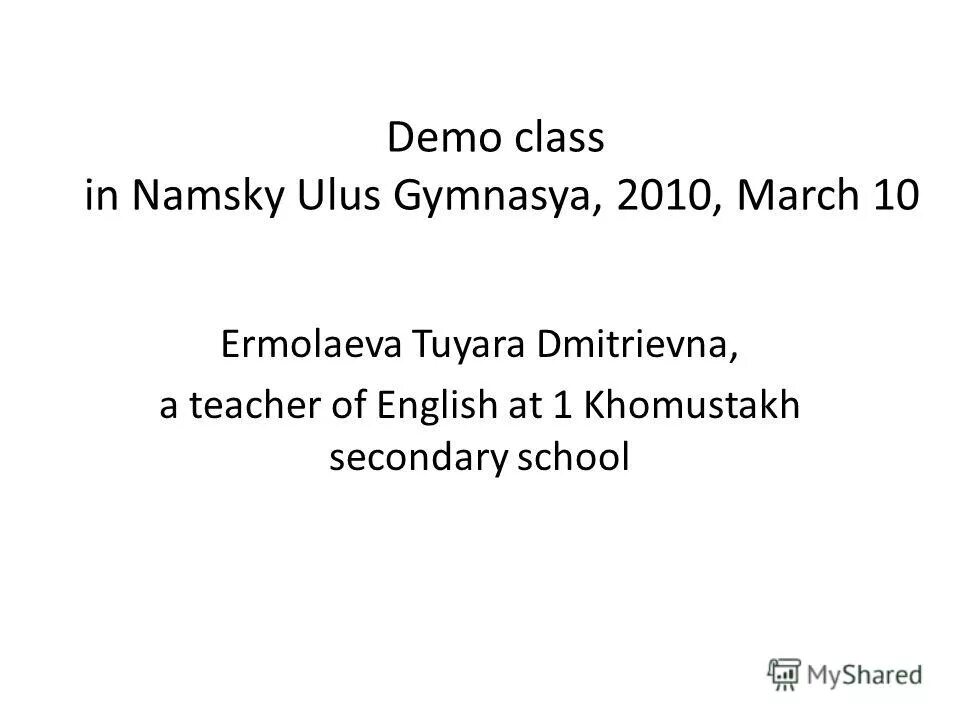 Demo class