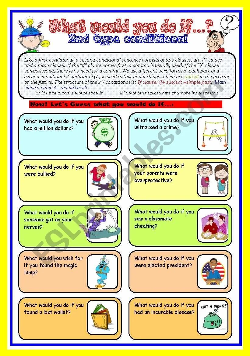 What would you do if speaking. Conditional 2 speaking Cards. What would you do if speaking Cards. What would you do if Worksheets.