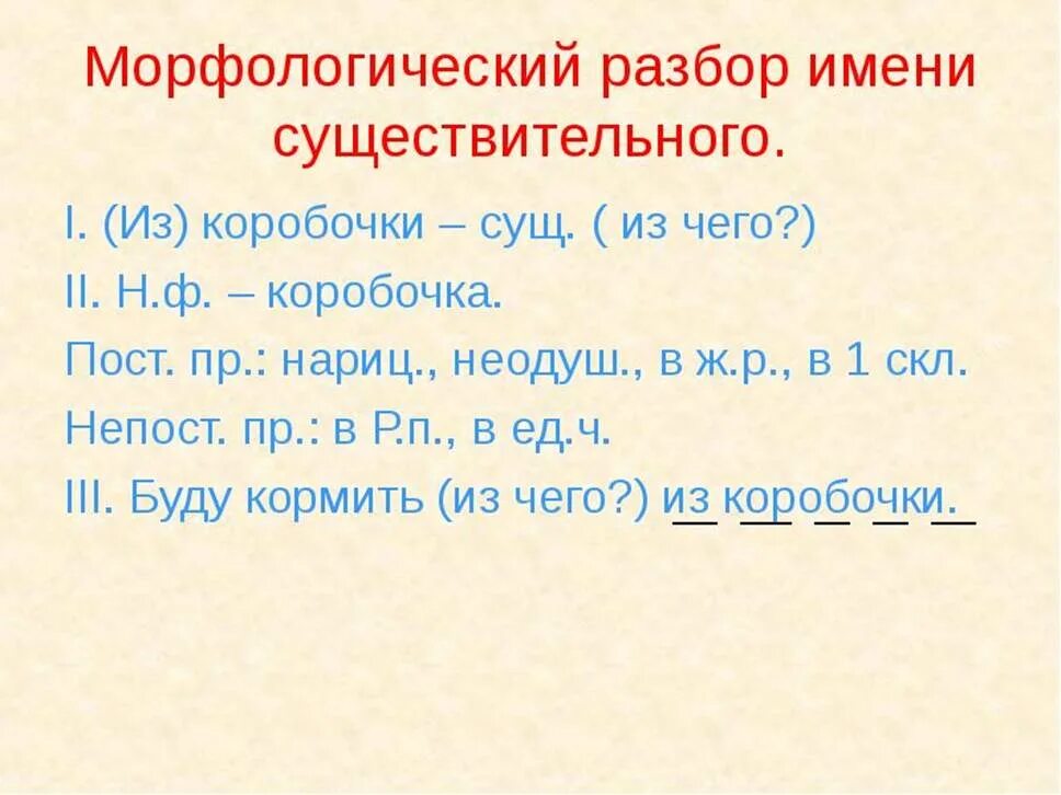 Анализ морфологического разбора существительного. Что определяется в морфологическом разборе у существительного. Как выполнять морфологический разбор сущ. Морфологический разбор имени существительного.