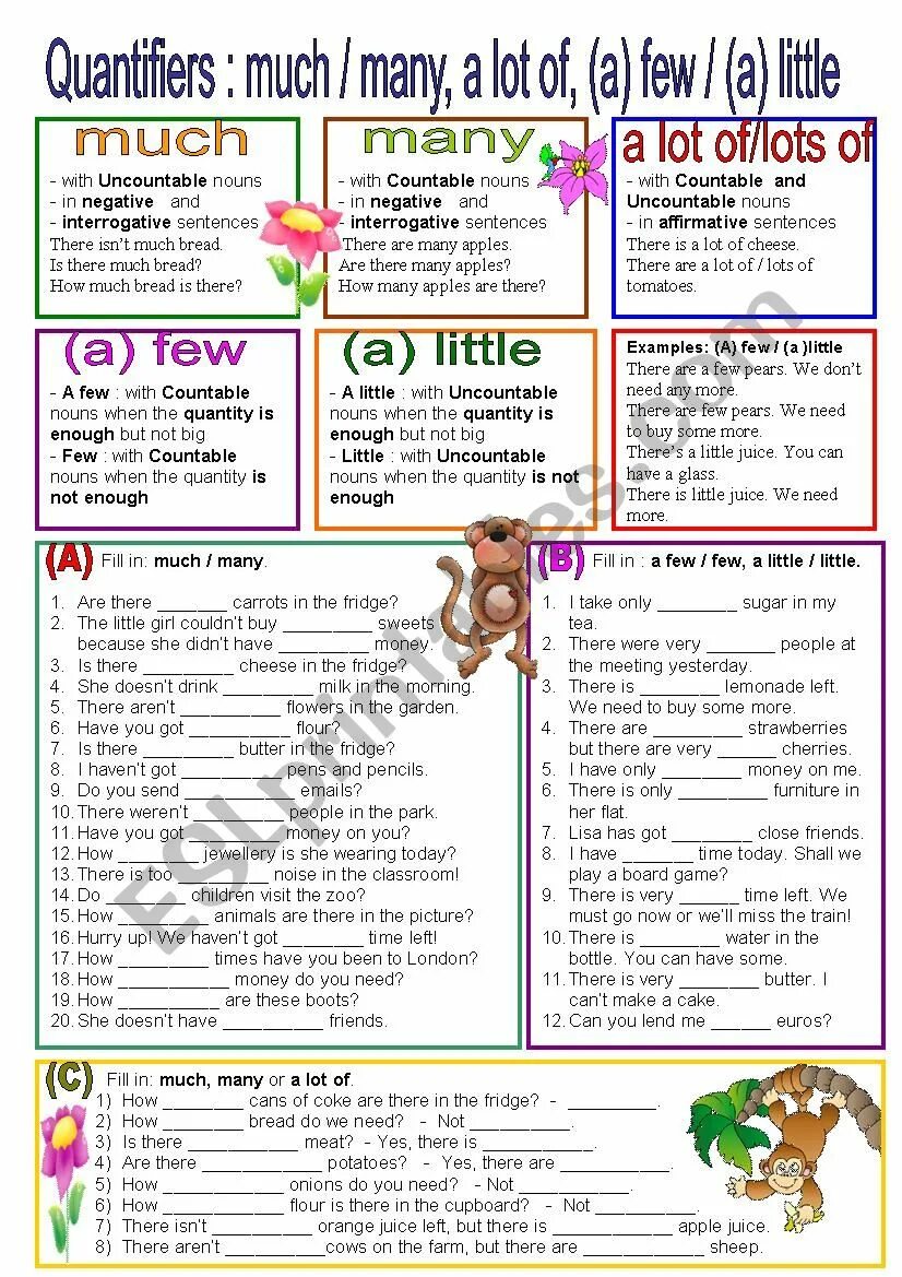 A lot of lots of worksheet. Much many a lot of a few a little Worksheets. Quantifiers, a little, a few, a lot. Few a few little a little much many a lot of Worksheets. Much many a lot of.