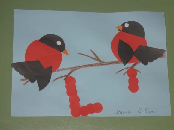 День снегиря в детском саду аппликация. Аппликация снегирь на ветке рябины в старшей группе. День снегиря в детском саду аппликация. Аппликация в средней группе. День снегиря в детском саду аппликация.