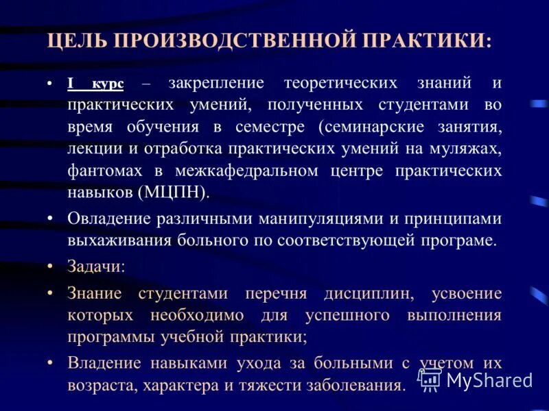 Суть производственной практики