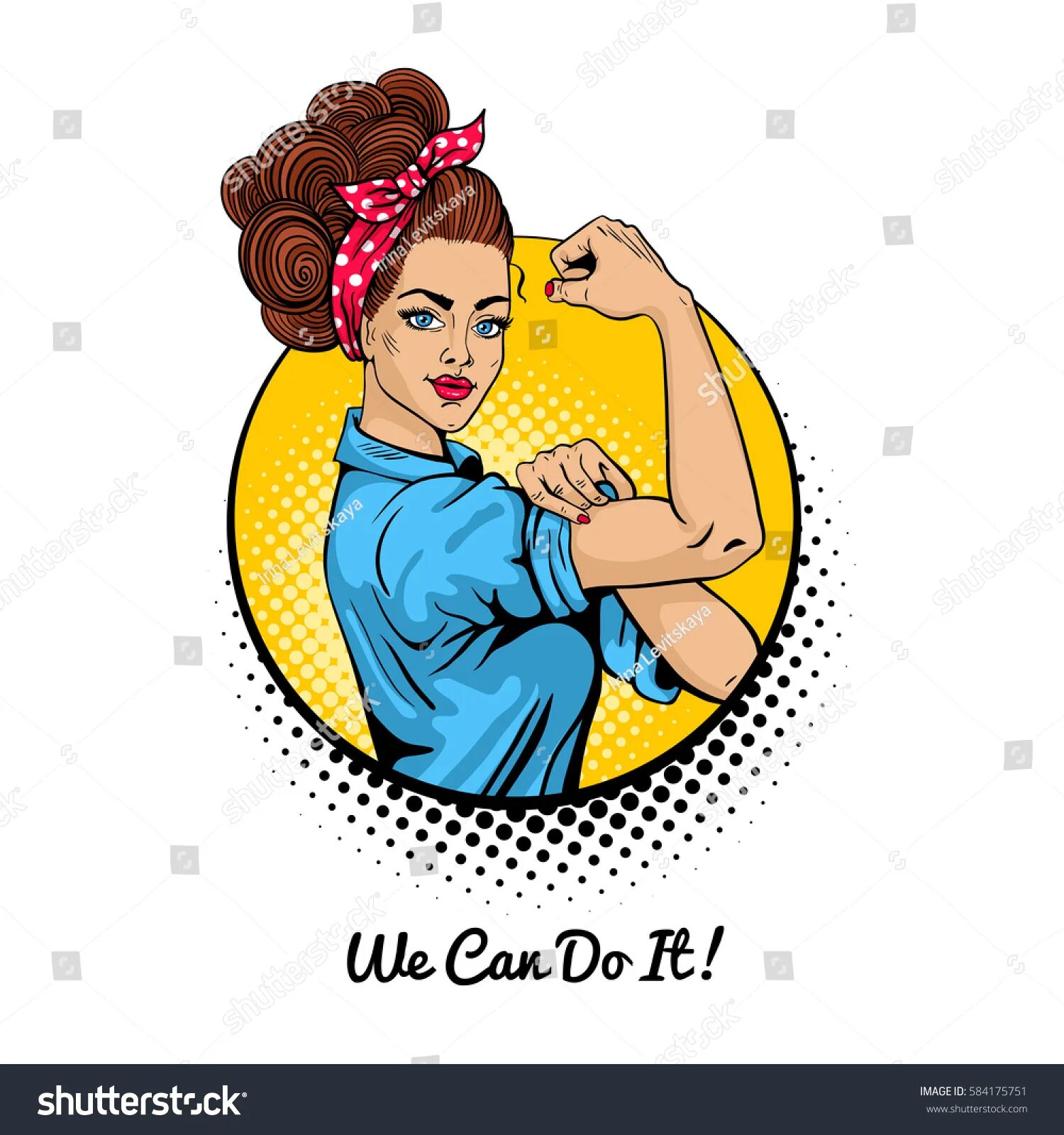 Картинка we can do it. Плакат «we can do it!» говард миллер. One can do it. Клепальщица рози. Девушка поп арт вектор.