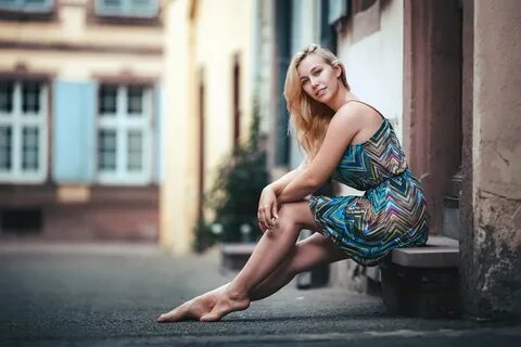 Barefoot woman