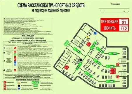 План эвакуации транспортных средств при пожаре образец
