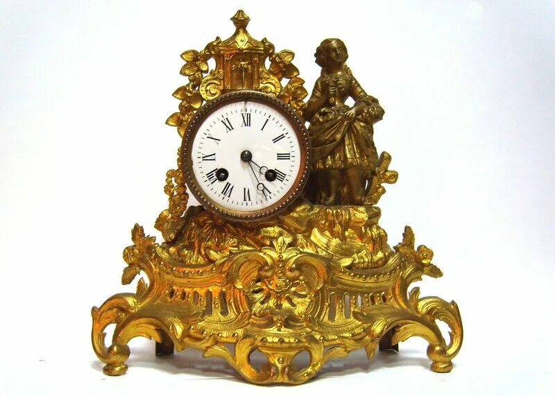 Каминные часы Dugena. Старинные часы. Антикварные каминные часы.