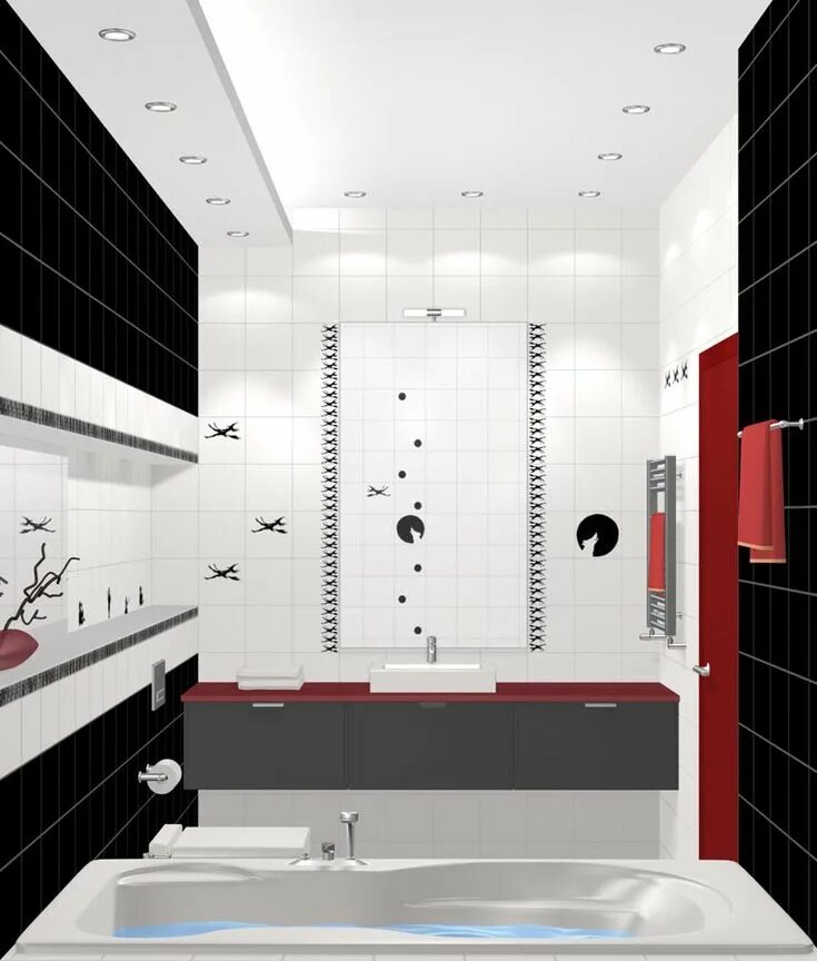 Плитка для Маленькой Ванной Комнаты + 150 ФОТО Modern bathroom design, Contempor