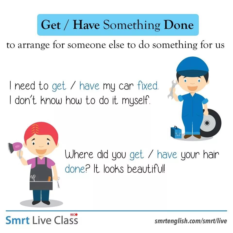 Предложения с have something done. Конструкция have get something done. To get something done правило. Конструкция to have something done в английском языке.