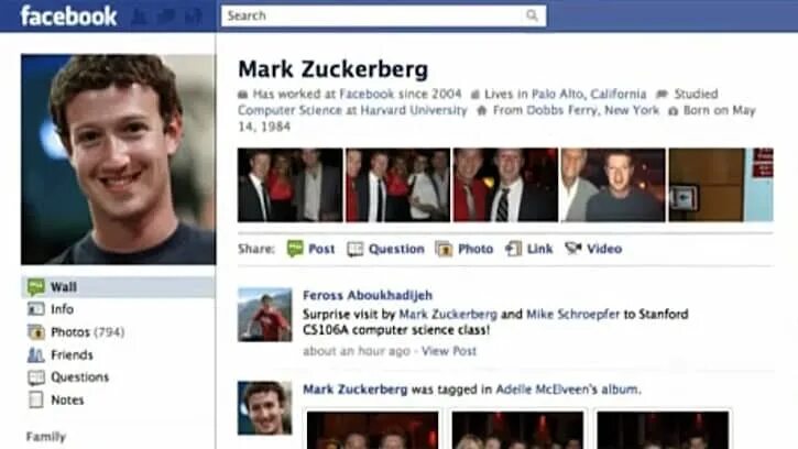 Mark Zuckerberg 2004. Фейсбук. Facebook страница Цукерберга. Mark page