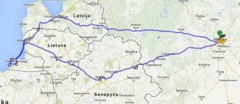 Сколько от калининграда до украины