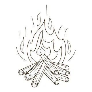 A wood-burning bonfire. Camping, picnic, burning flame. Decorative element with 