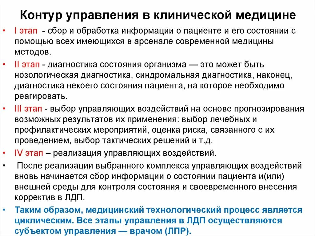 Этапы лечебно-диагностического процесса. Этапы диагностики в медицине. Этапы сбор информации о пациенте. Схема контура управления для задач клинической медицины.