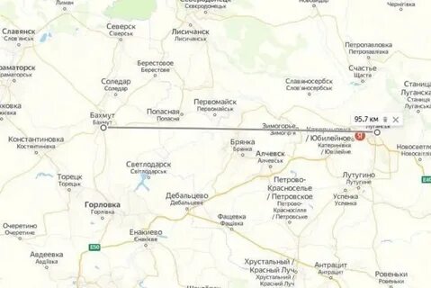 Расстояние между луганском