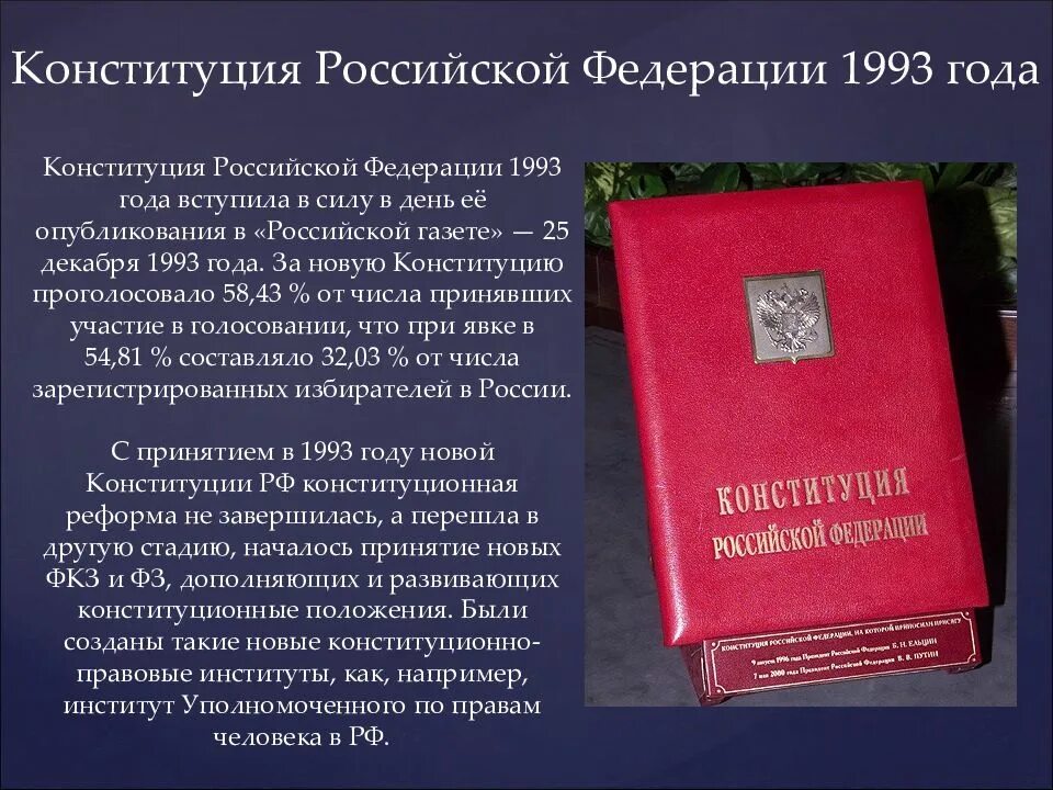 Каком году приняли последнюю конституцию