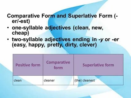 Clean comparative form