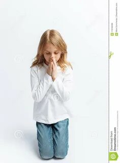 On her knees