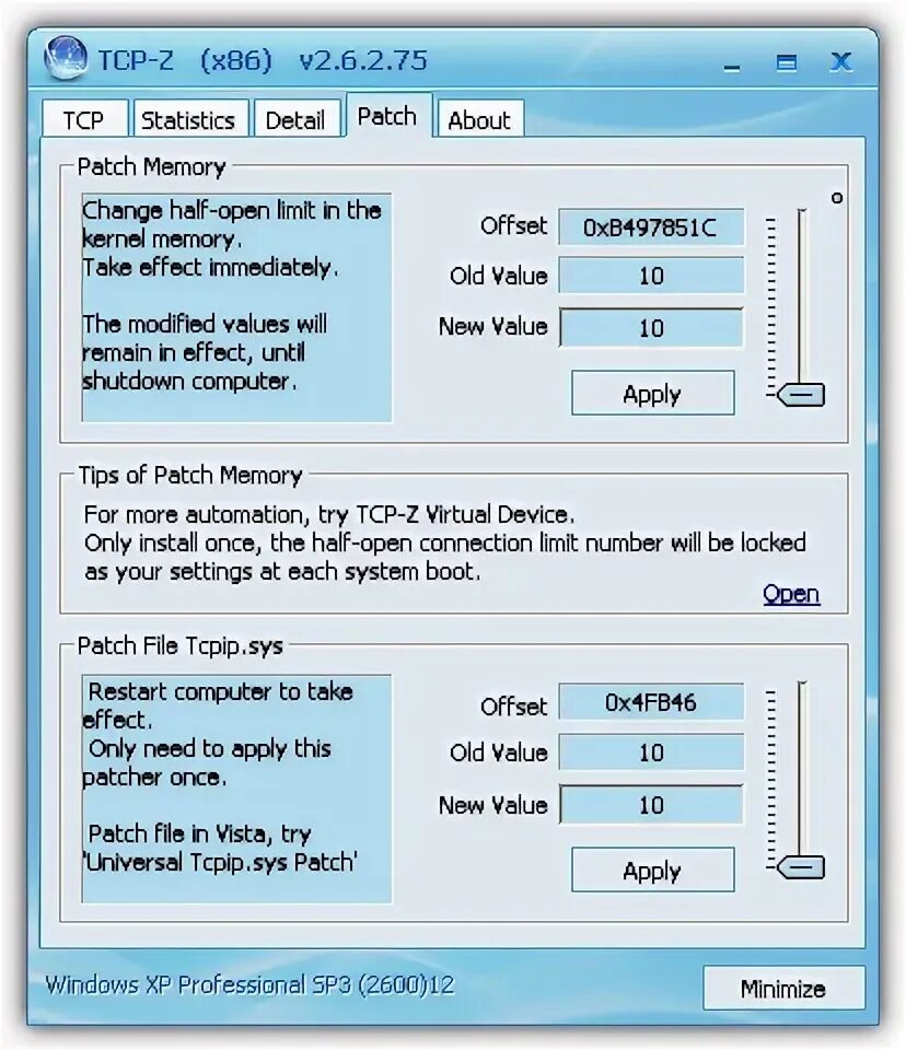 Restart to apply. Параметры TCP. Что такое Patch файлы. TCP окно. Патч .sys.