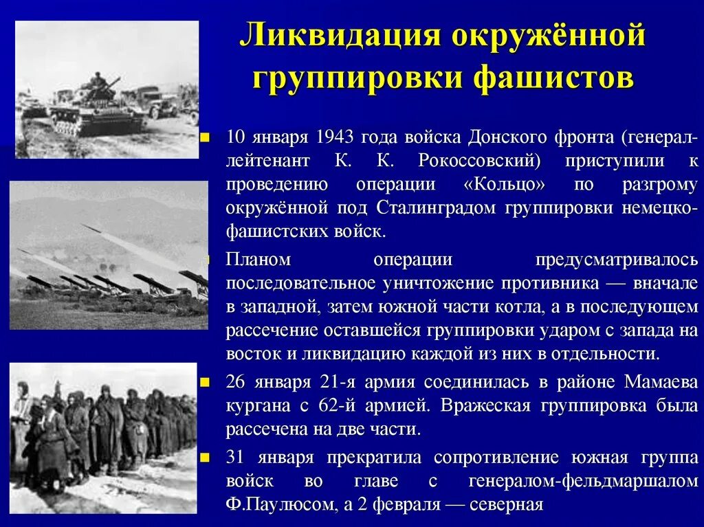 Сталинградская битва (17 июля 1942 года - 2 февраля 1943 года). Операция кольцо Сталинградская битва. Командование Сталинградом 1943. Операция «кольцо» (1943) январь 1943 года. Как называлась данная операция