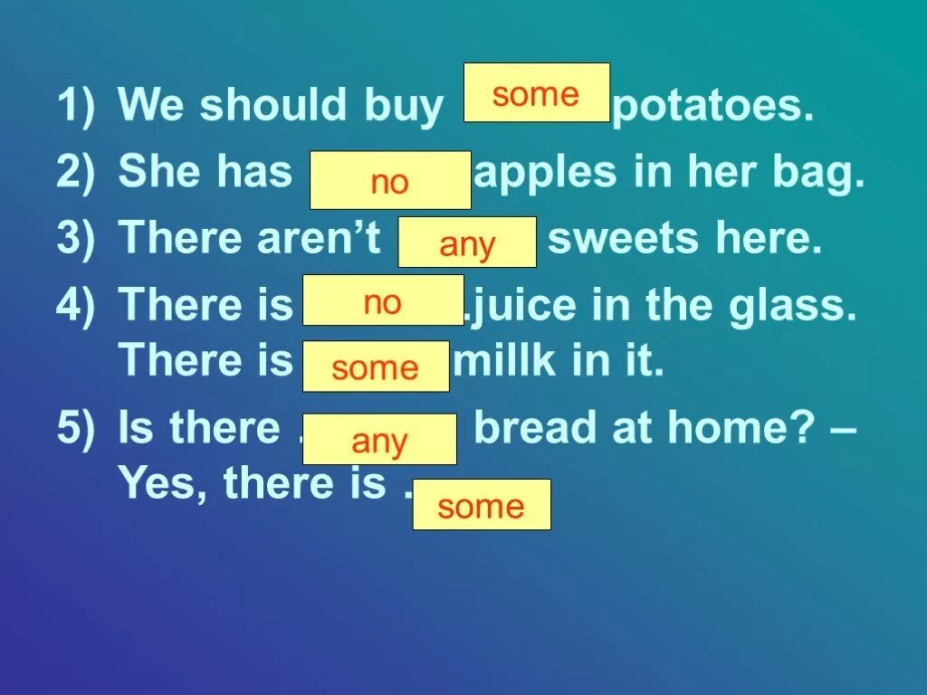 Как переводится she gets. A Potatoes или some. Some Potatoes или any Potatoes. There are the Potatoes. There is Potato или there are.