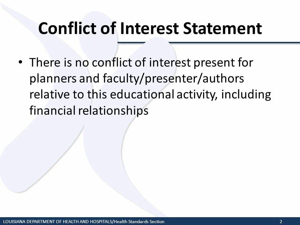 Statement of interest. Conflict of interest statement.