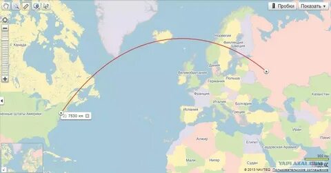 Москва сша расстояние в км