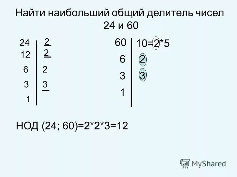 Найдите наибольший общий делитель чисел 70 98